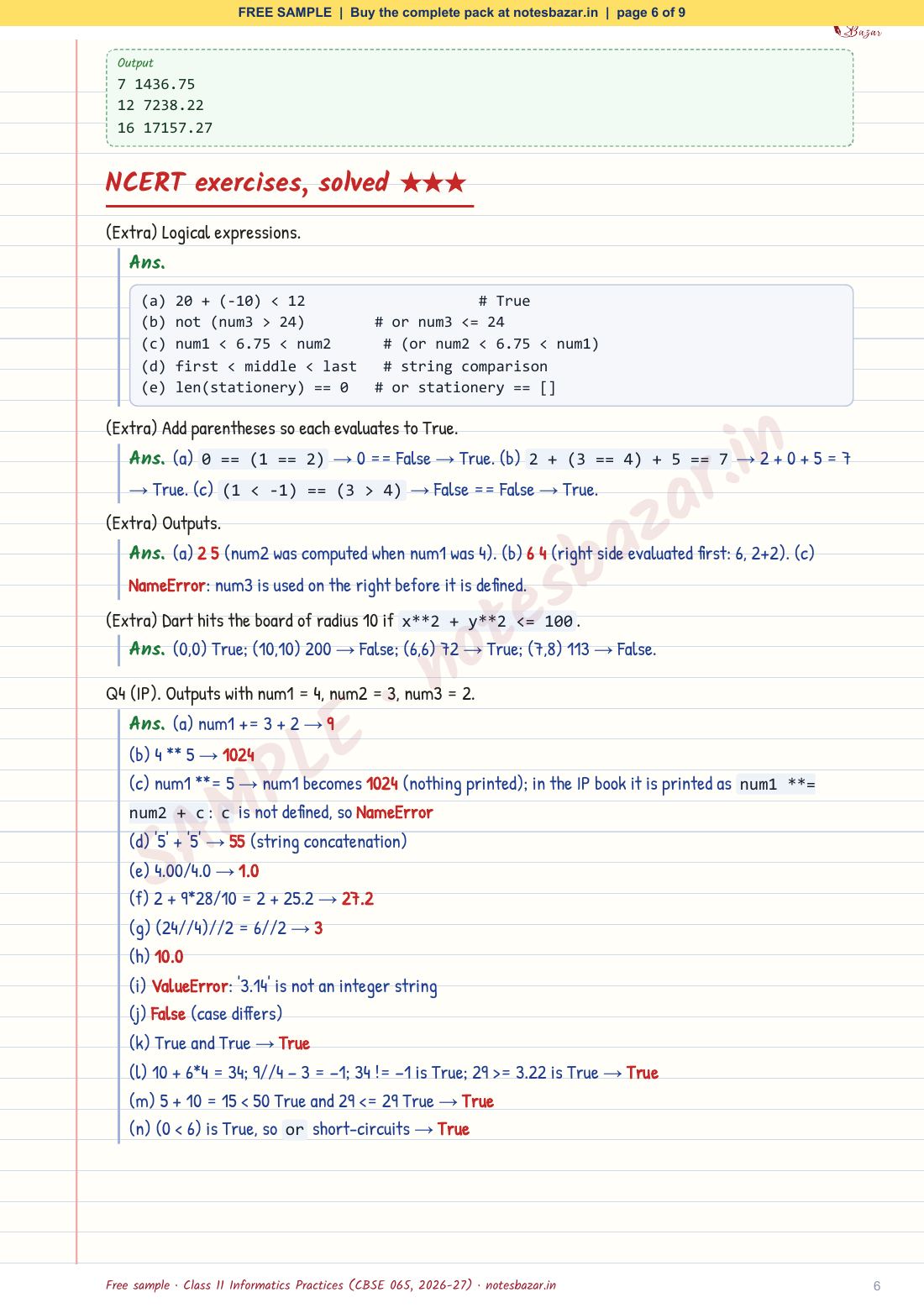 Sample page 6 of 9