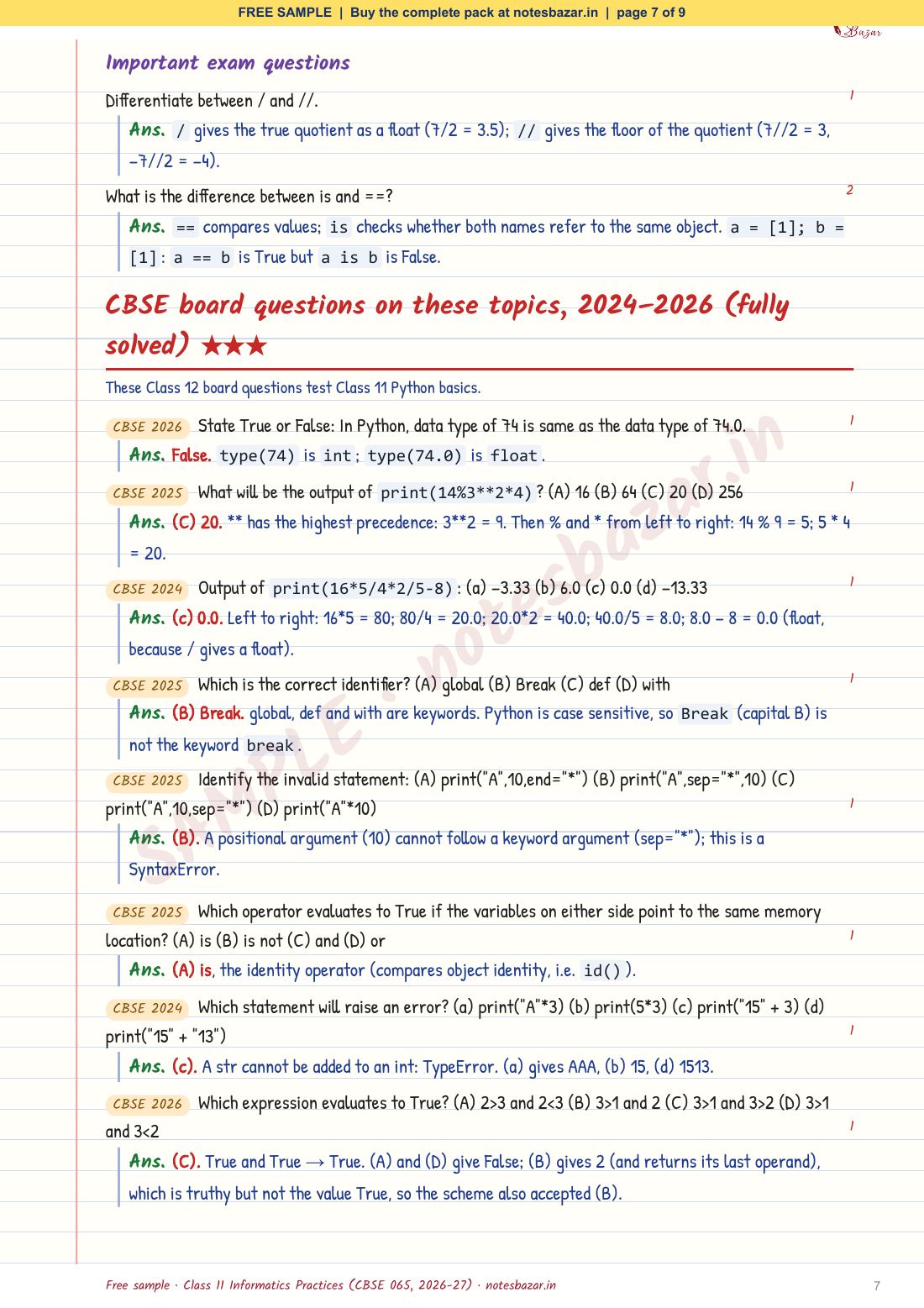 Sample page 7 of 9