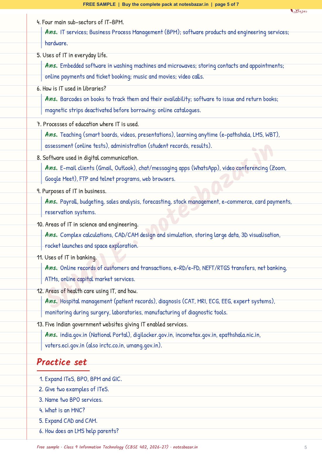 Sample page 5 of 7