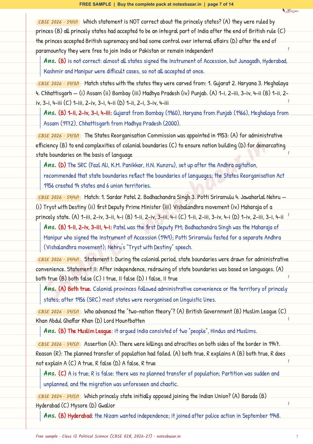 Sample page 7 of 14