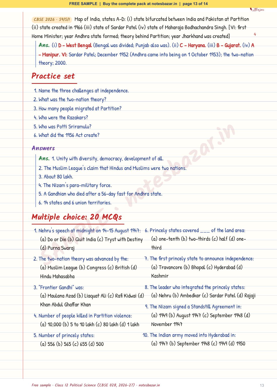 Sample page 13 of 14