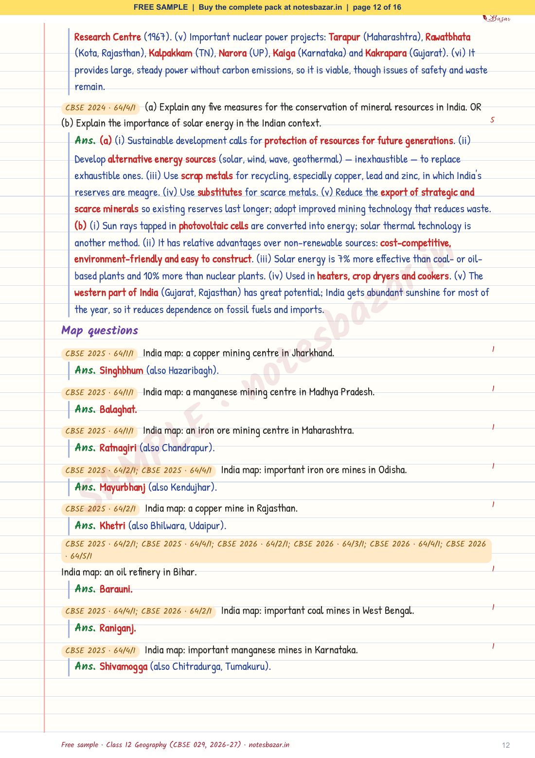 Sample page 12 of 16