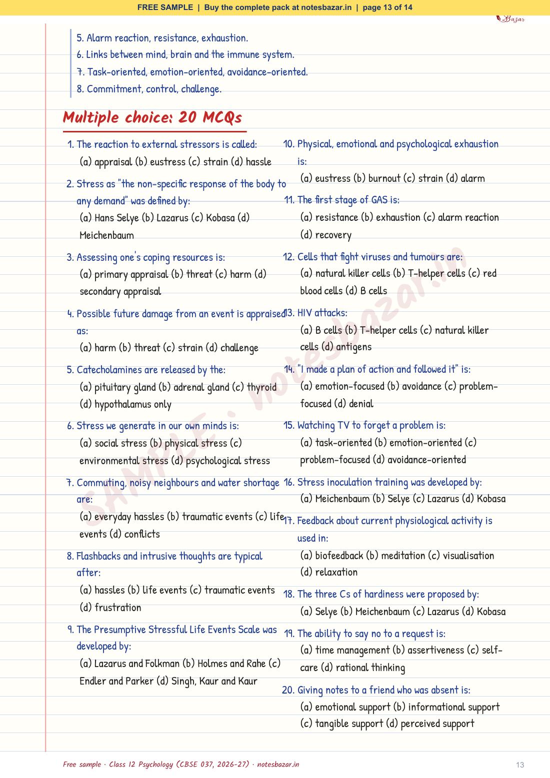 Sample page 13 of 14