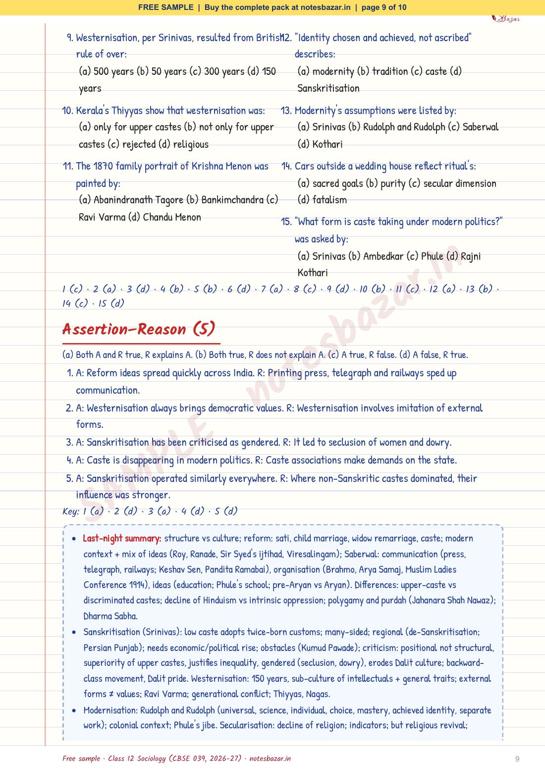 Sample page 9 of 10