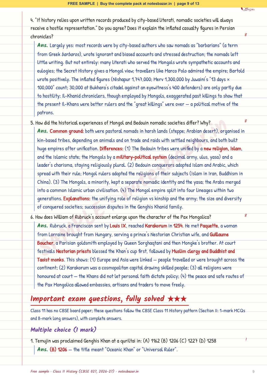 Sample page 9 of 13