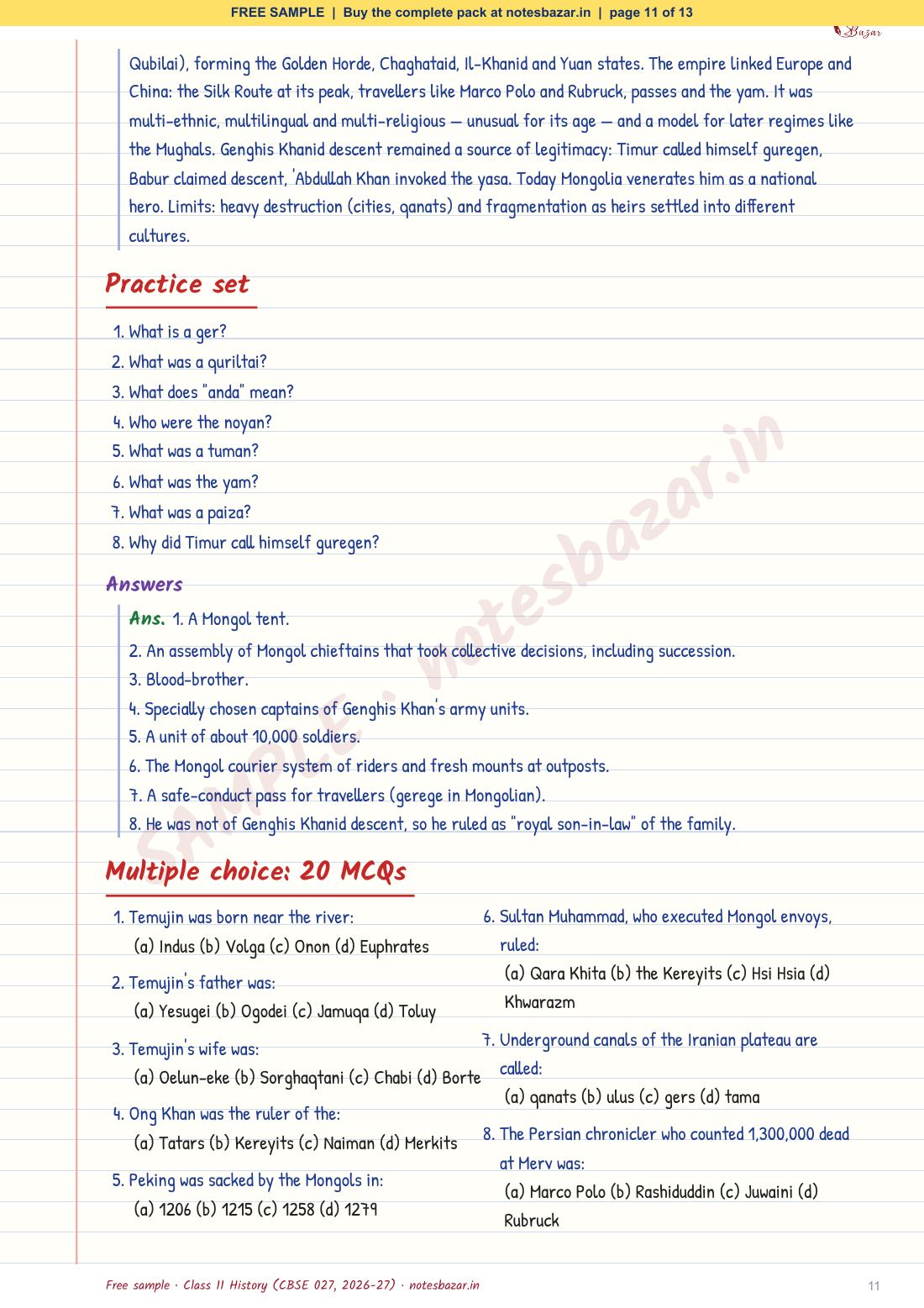 Sample page 11 of 13