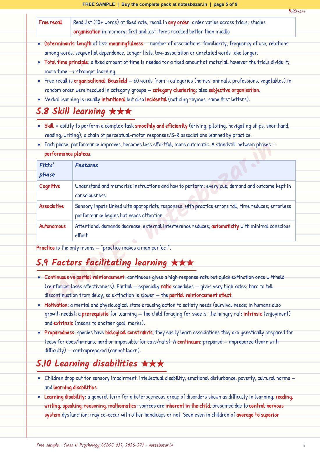 Sample page 5 of 9