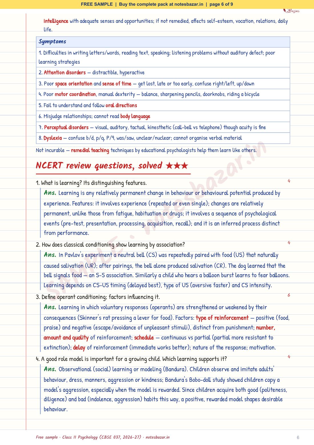 Sample page 6 of 9