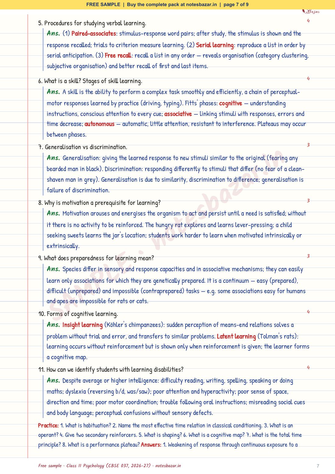 Sample page 7 of 9