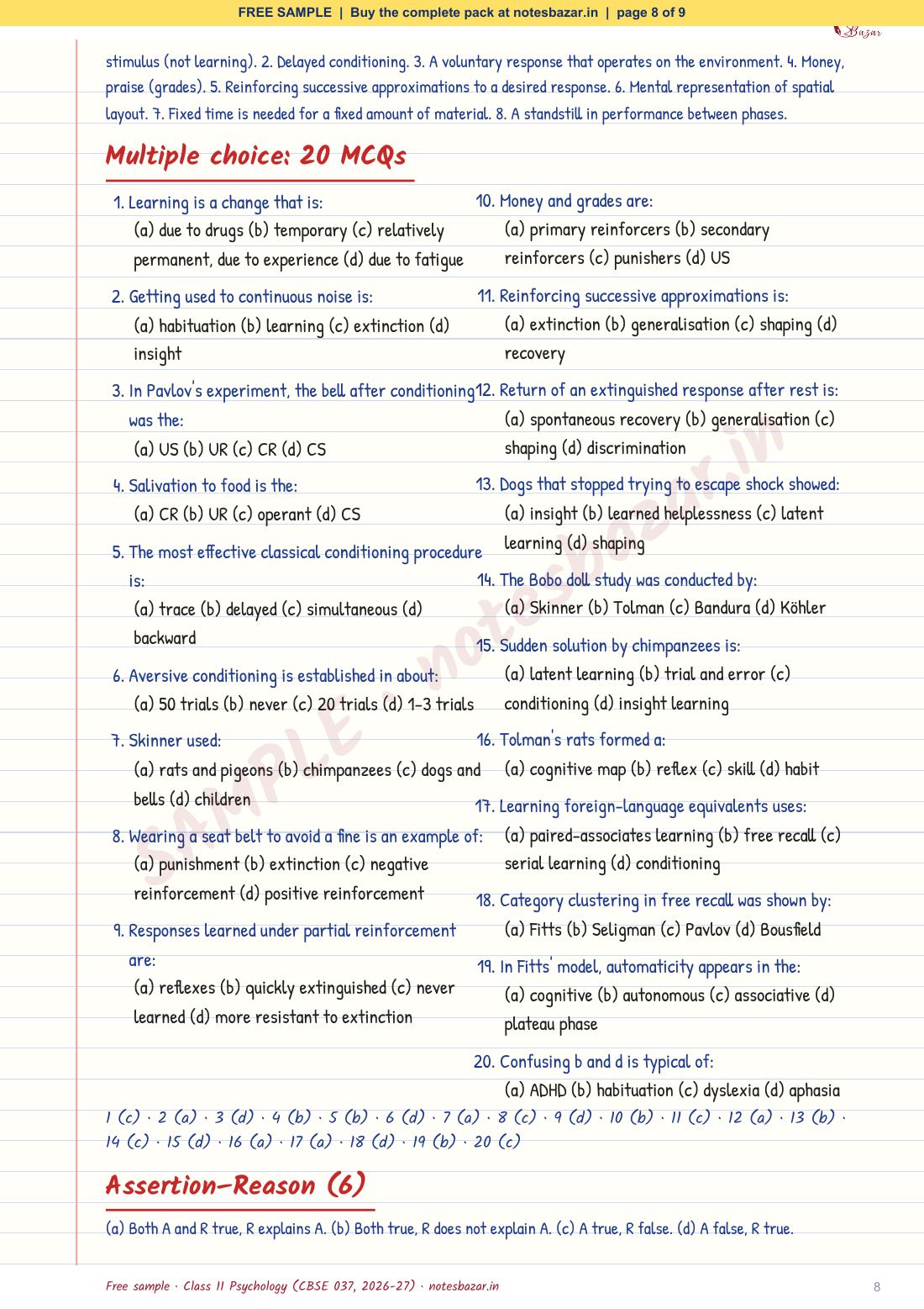 Sample page 8 of 9