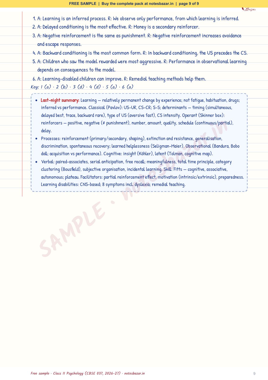 Sample page 9 of 9